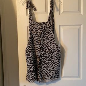 Cheetah print romper with pockets